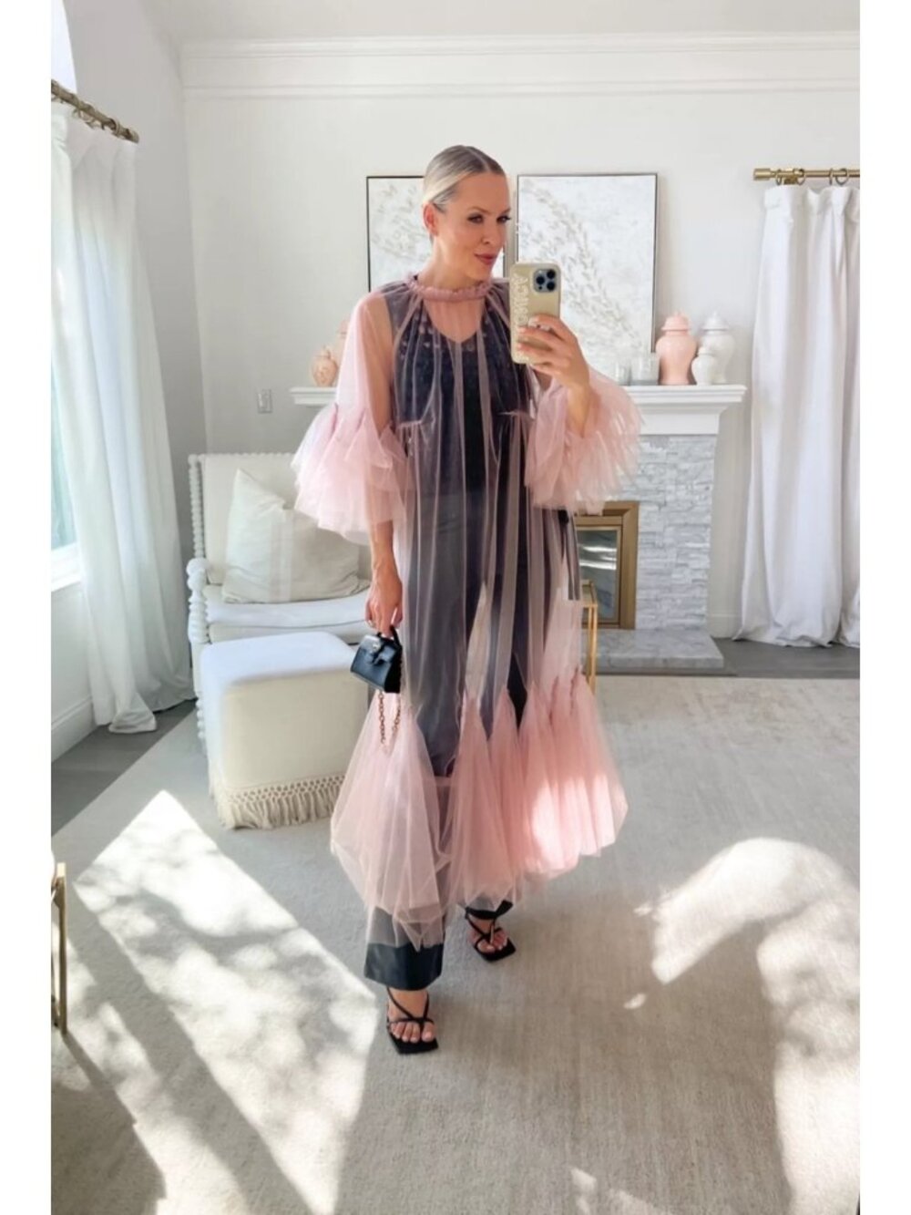 Maeve by Anthropologie glamorous tulle mesh sheer overlay midi Dress - Picture 1 of 9